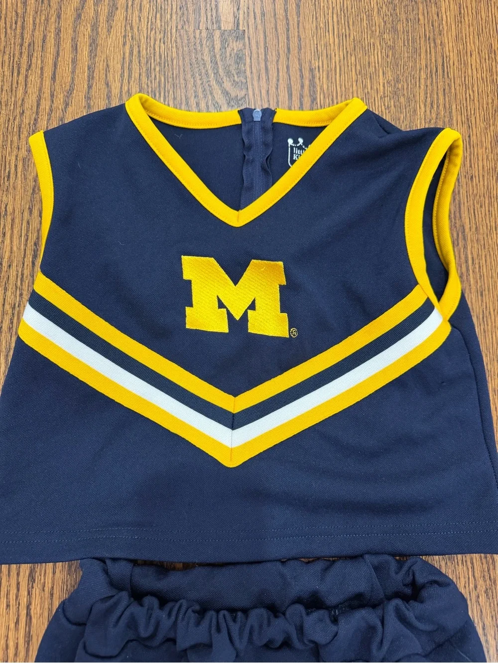 Girls Navy and Yellow Cheer Skirt Set - University M Style